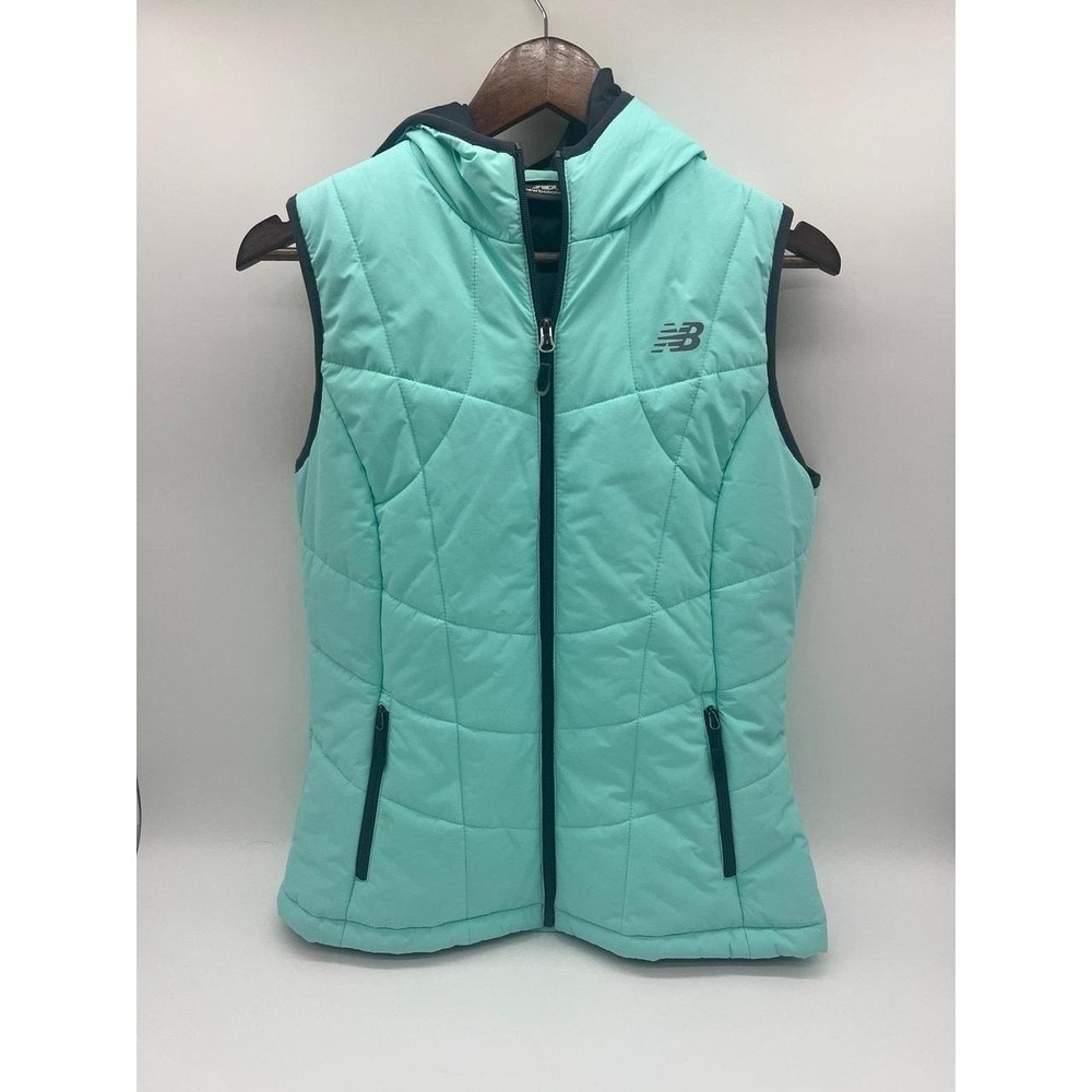 New Balance Women's Hooded Puffer Vest Quilted Full Zip